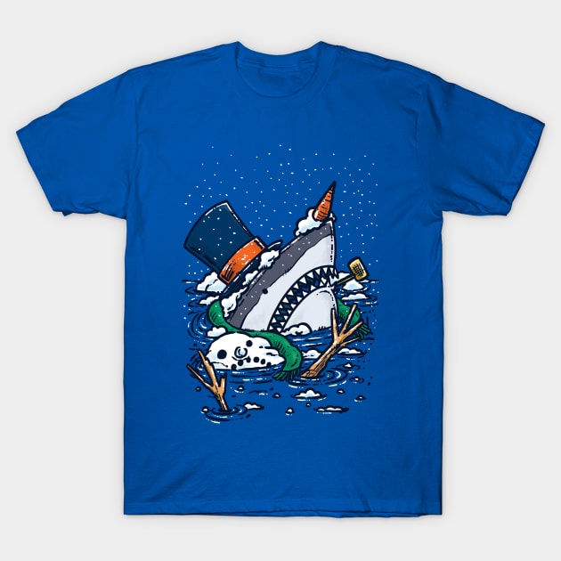 Snowman Obliteration Shark T-Shirt by nickv47